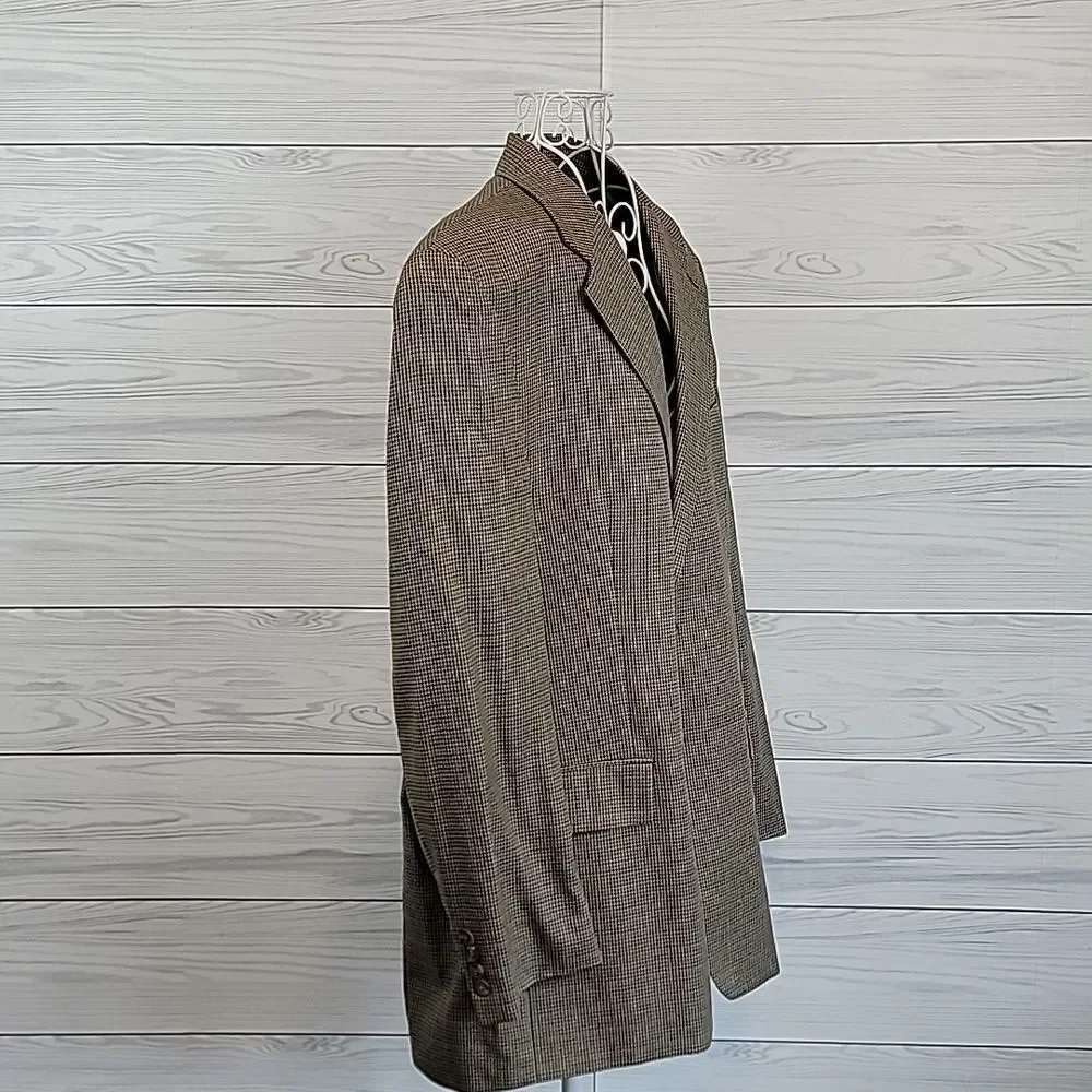 Chaps Ralph Lauren Nailhead Tweed Silk And Wool Blazer Mens Size 44T